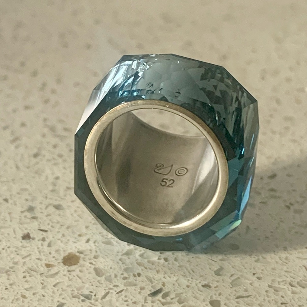 Swarovski Blue Faceted Crystal Ring
